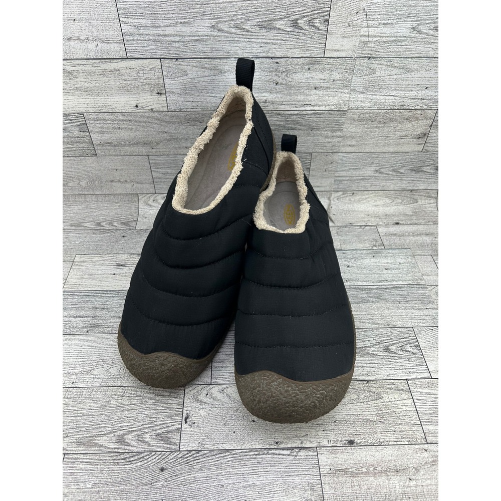 Keen Howser Black Quilted Nylon Fleece Lined Slip On Shoes 1002801 Men Sz 11